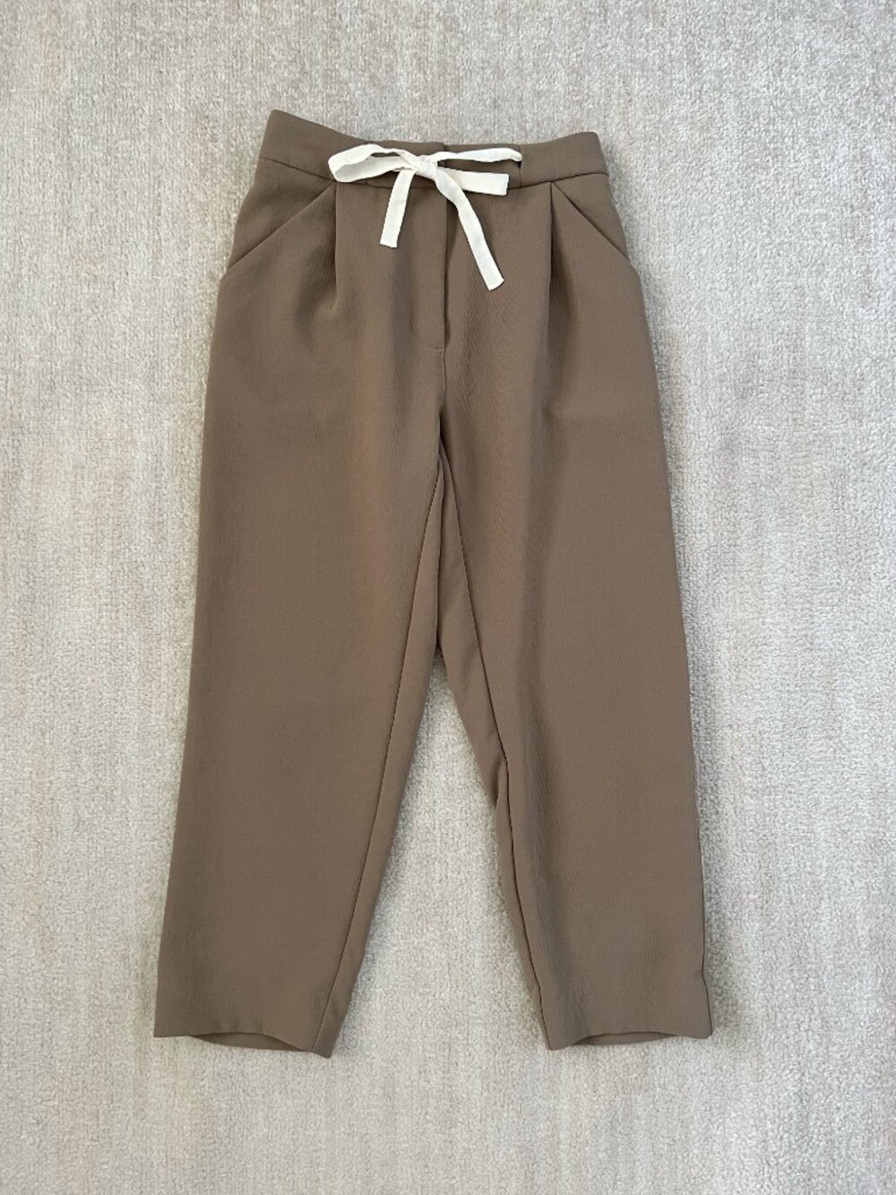 Aritzia Wilfred Allant Crepe Tie Waist Cropped Trousers Pants 2